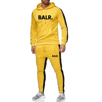 Фитнес Спорт BALR мъжете качулки+спортни панталони-2 броя комплекти случайни спортен мъжки костюм с качулка, спортно облекло, фитнес качулки Sudadera Hombre