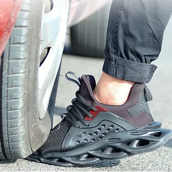 2020 New Spring Steel Toe Cap Men Safety Shoes Work Sneakers Women Ботуши Plus Size 36-48 Дишаща Outdoor Shoe MIXIDELAI Brand