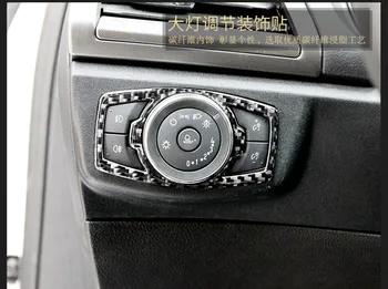 Sansour Carbon Fiber Car Interior Far Lamp Switch Decoration Trim Frame Етикети За Ford Mondeo 2013-2019 Оформление На Автомобила