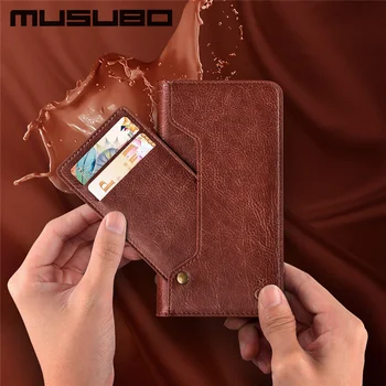 Musubo за iPhone Xs Max XR X Plus 8 7 6 6s Plus Cases реколта кожена флип-поставка калъф за Samsung S8 Забележка 8 магнитна Капа