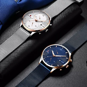 Награда марка луксозни часовници Спорт 30 м водоустойчиви часовници мъжки дамски часовници е от неръждаема стомана хронограф Мъже, Жени часовници набор от