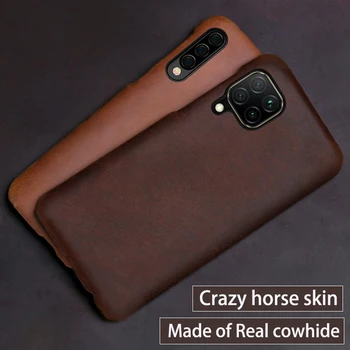 Кожен калъф за мобилен телефон Huawei P40 Lite P20 P30 Капитан 20 30 Honor 8X Max 9X 8 9 10 10i 20i 20 Pro P Smart Crazy Horse Skin Cowhide