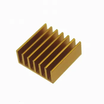 Gdstime 100 бр. 14x14x6mm Златен алуминиев радиатор 14 mm x 6 mm чип ПРОЦЕСОР GPU VGA RAM LED IC радиатор радиатор с лента 3 м