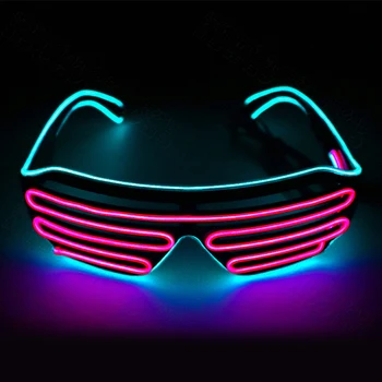 Двуцветен щори режими на Flash EL Flash очила светлинен осветление цветни светещи DJ очила класически карнавал, парти денс декор