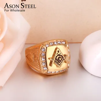 ASONSTEEL женски мъжки пръстени от неръждаема стомана в златист цвят кубичен цирконий годежни пръстени, сватбени аксесоари за пръстите на подарък