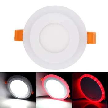 1pcs LED Downlight Round 6W - 24W 3 Model LED Lamp Double Color Panel Light RGB & white тавана-вградени, с дистанционно управление