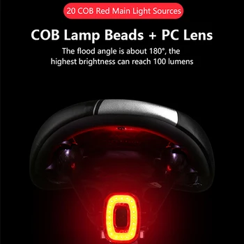 100LM сплав мотор задна светлина умен индукционный IP65 водоустойчив USB Колоездене задна светлина под наем COB led светлини аксесоари за велосипеди