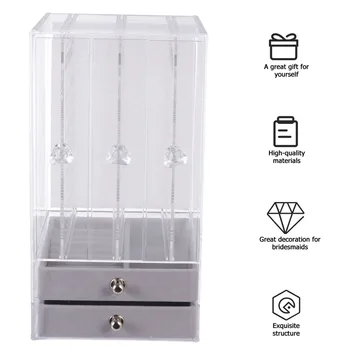 1pc акрилна кутия на дисплея бижута преносим бижута случай прозрачен контейнер бижута акрилна кутия за съхранение