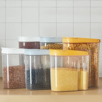 Контейнер за съхранение на хранителни продукти опаковка люспи кутия за съхранение на кухненски хранително зърно контейнер за ориз прозрачни запечатани кутии кухненско съхранение