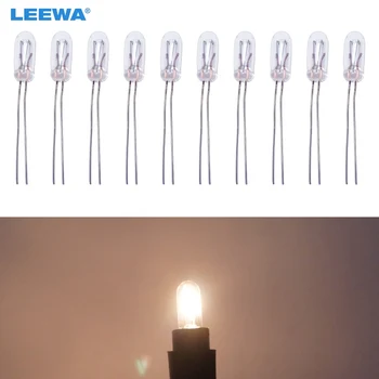 LEEWA 30шт топло бяло/Амбър автомобил T4 12V 1W халогенна лампа външна халогенна лампа подмяна на таблото лампа с нажежаема жичка #CA2696
