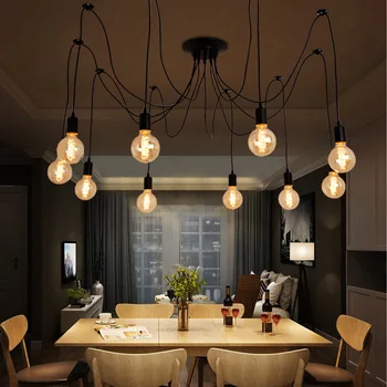 Направи си САМ модерен nordic ретро окачен лампата на Едисон лампи осветителни тела Паяк за хола бар кафене