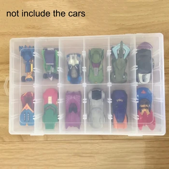 Стъкло кутии за играчка кола прозрачни Калъфи за съхранение от 12 нишки PP материал Антипылевые витрини за модел автомобил 1:64