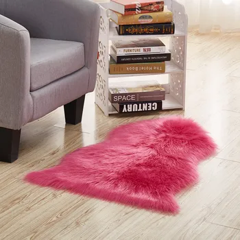 Многоцветен имитация на овча кожа вълнени черги и килими за хола мека рошава топли килими калъф за стол домашни подови Коврики20