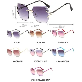 Нови без рамки нередовни дамски слънчеви очила с диамантен пръстен персонализирани модерен дизайнерски слънчеви очила дамски слънчеви очила