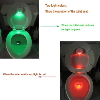 LED тоалетна осветление за водоустойчиви Smart Night Light купа баня седалка за тоалетна осветление за движение активен сензор за спешна лампа
