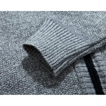Нов стил дебели топли Мъжки жилетки с цип пуловери случайни трикотаж щанд яка Есен Зима Пролет пуловер, мъжки блузи S-3XL