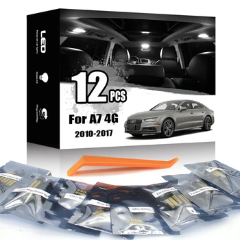 KAMMURI 12Pcs No Error LED Interior Dome Map Light Package Комплект за Audi A7 S7 RS7 4G Sportback Quattro (2010-2017)