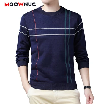 Пуловер модерен мъжки пуловер за мъжете 2021 случайни топли шарени висококачествен demisezonnyj дълъг ръкав, Slim Hombre Youth MOOWNUC