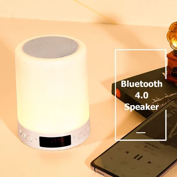 Bluetooth Touch USB LED цветна лампа Настолна атмосфера Dimmable Home Decor Night Light Touch Control подарък портативен високоговорител