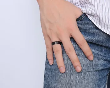 6 мм синьо истински волфрамов карбид пръстени за мъже бижута черен сватбени бижута високо качество