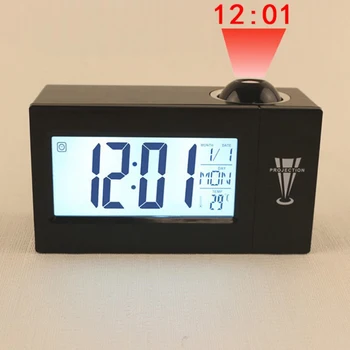 LED Digital Projection Alarm Clock Говорейки Nixie Electronic Desk Clock With Time Projection нощни проектор събуждане Watch kids