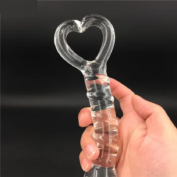 Прозрачен кристал масажор влагалището с двойна глава с огромен вибратор анален накрайник G-spot стимулация на секс-играчка за двойки мастурбатор