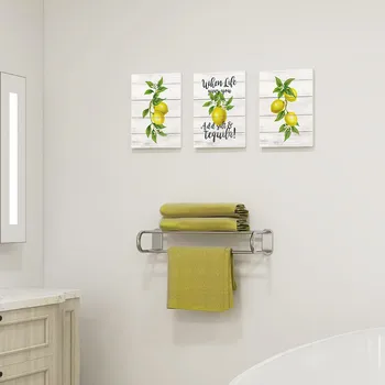 Lemon Wall Art Платно Живопис Ботаническата плакат за хранене Fruit Кухня Decor Picture Yellow Green Bathroom Prints Nordic