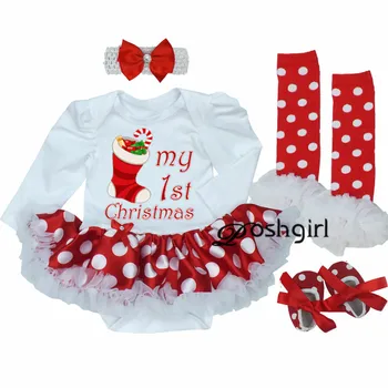 My 1st Christmas Baby Girls Гащеризон Sets Shorts Dress Set Halloween Costume Baby Clothes Clothing 4бр Christmas Baby Gifts