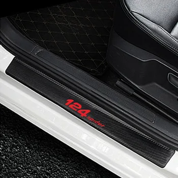 Автомобилна стикер на прага на вратата за Fiat 124 Spider високо качество устойчива на плъзгане Добре дошли на педала за украса стикер автоаксесоари 4 бр.