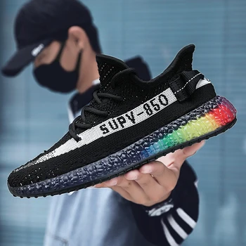 2020 INS Rainbow Sole Running Shoes Fashion New Wild мъжки спортни обувки, дишаща амортизация чрез шнурове мъжки маратонки