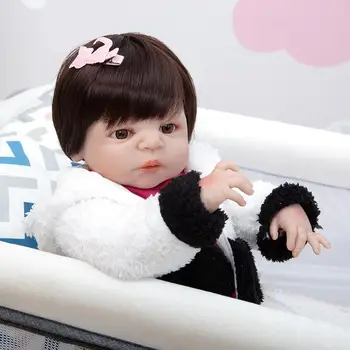 KEIUMI 23 Inch Reborn Baby Doll Full Silicone Body Lifelike Fashion Baby Reborn Boneca Кукла Cosplay Panda Child Christmas Gift
