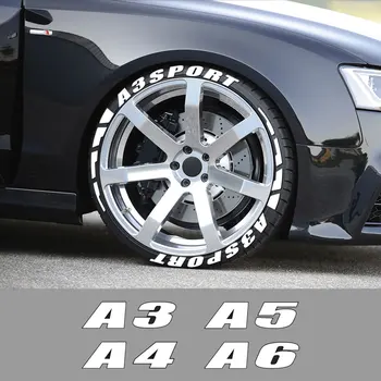 3D постоянни гумени букви стикери на автомобилни гуми за Audi A3 8P S3 8V A4 B8 B6, A6 C5 C6 C7 A1 A2 A5 A7 A8 аксесоари за спортни автомобили