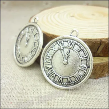 Безплатна доставка! 30шт антични сребърни висулки, часовници висулка идеални гривни, колие направи си САМ метални бижута