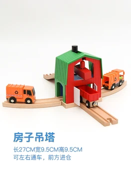 Универсални аксесоари, образователни играчки дървени песен на железопътен мост, кула съвместим на всички дървени влак песен Биро песен играчки за деца