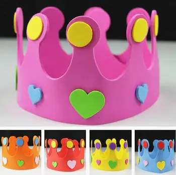 Безплатна доставка на 10 бр. / лот цветни EVA Party Cap / Imperial Crown направи си САМ украса за партита за деца или възрастни, може да персонализирате