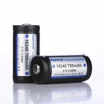 2 бр. оригинални KeepPower 16340 батерия 700 mah защитени батерия литиево-йонна батерия 3.7 V P1634C капка