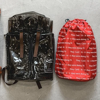 AELFRIC мода голям прозрачен раници 3 м светлоотразителни PVC чанта хип-хоп стил на училищни чанти за мъже раница градинска облекло