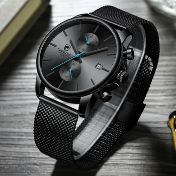 Нов гепард мъжки часовници Топ луксозна марка мода спортен мъжки кварцов часовник от неръждаема стомана часовник хронограф Relogio Masculino
