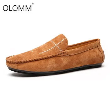 размер 38-48 мода лято стил меки мокасини мъжки мокасини високо качество естествена кожа обувки мъжете апартамент Gommino обувки за шофиране