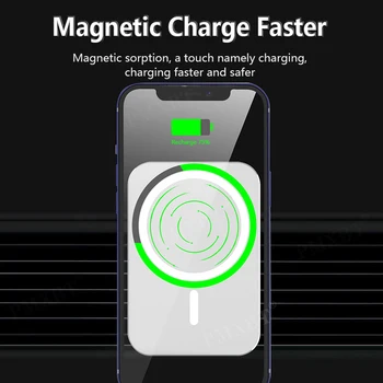 Безжично зарядно за телефон кола магнитно Адсорбционное за монтиране в кола за iphone 12 Pro Max 12 Mini 15W бързо зареждане зарядно за кола