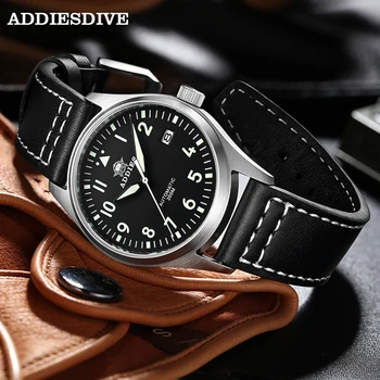 ADDIESDIVE мъжки часовник от неръждаема стомана C3 светлинна ar покритие, сапфирен кристал 200 м водоустойчив автоматични механични часовници за гмуркане