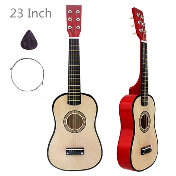 23 инча 6 струни липа акустична китара дърво китара е музикален инструмент за любителите на тънкия китара музика подарък с китара Преса + String