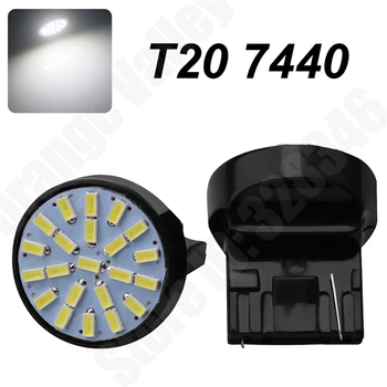 10шт високо качество T20 W21/5W 7440 7443 22 LED 3014 SMD кола auto задни светлини задните светлини, страничните светлини DC 12V 24V