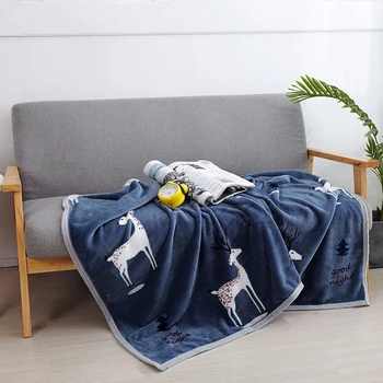 Печатни Фланелен одеяла топло пушистое мека кърпа климатик одеяло разтегателен диван подложки пътен калъф четири сезона кадифе Шал