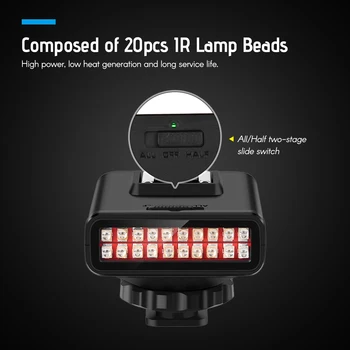 Студио IR LED Light USB акумулаторна ir за нощно виждане ir осветител за DSLR камери снимки осветление аксесоар