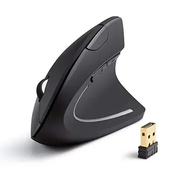 Гореща разпродажба на усъвършенстване на акумулаторна безжична мишка Gamer ергономичен оптичен 2.4 G 1000/1600/2400 DPI USB вертикални мишката за PC игри